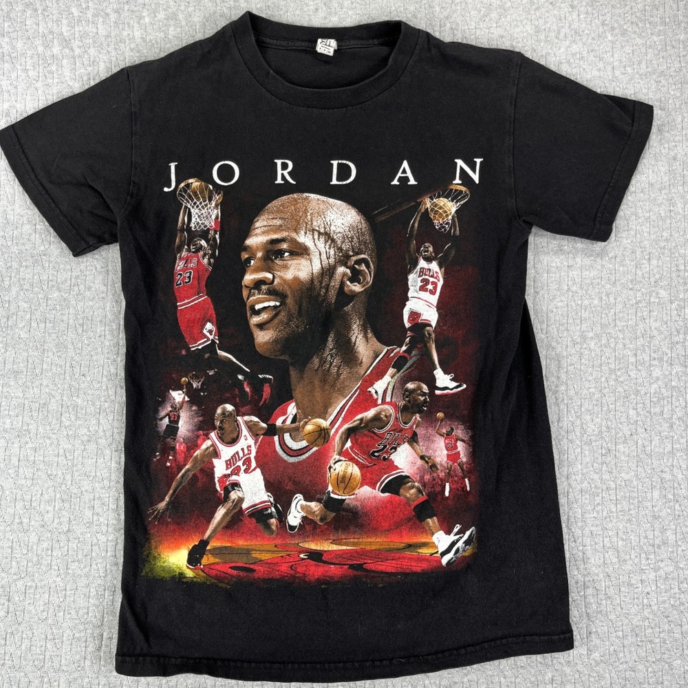 Alstyle Michael Air Jordan T-Shirt Kids S Black Chicago Bulls NBA Basketball